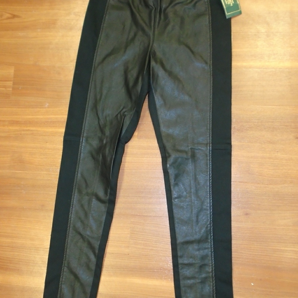 NWT Ralph Lauren women faux leather leggings